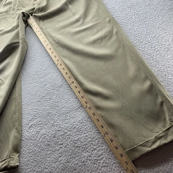 Tommy Bahama Silk Pants Mens 35x31 (Tag 35x34) Trouser Hemmed Pleated Tan‎ Dad - Picture 8 of 15